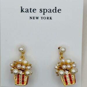 Kate Spade Gold and Red Popcorn Earrings